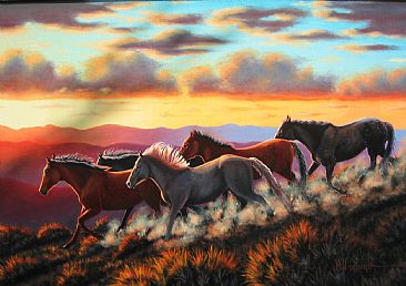 Wild Horse Ridge - Wild Horses by Bill Scheidt